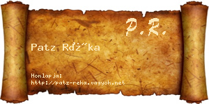 Patz Réka névjegykártya